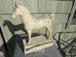 VINTAGE ORIGINAL c1900 WHITE HORSE CELLAR SCOTCH WHISKY STORE DISPLAY SIGN