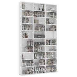 VidaXL CD Cabinet White Chipboard Stand Storage Chest Display Shelf Bookcase