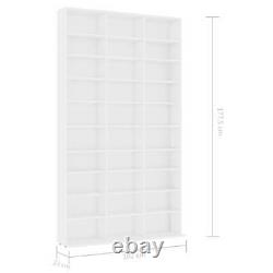 VidaXL CD Cabinet White Chipboard Stand Storage Chest Display Shelf Bookcase