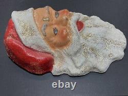 Vintage 1940s Christmas 17 Santa Claus Face Paper Mache 3D Store Display