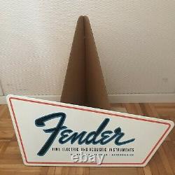 Vintage 1960s Fender music store window Guitar Bass Stand Display Sign Strat