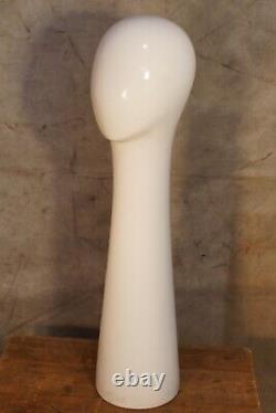 Vintage Aluminum White Store Mannequin Head Display Modern Form 31 Tall