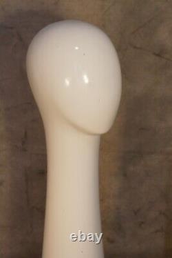 Vintage Aluminum White Store Mannequin Head Display Modern Form 31 Tall