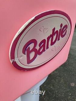 Vintage Barbie Store Display @ Toys R Us 63 Column Pink White Sign Doll Lamp