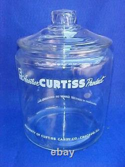 Vintage Curtiss Candy Peanut Jar with Lid, Tom's Store Display, Lance, Gordon's