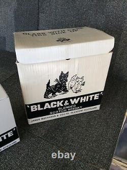 Vintage Fleischmann Black & White Scotch Whiskey Tin Store Display Animated Dogs