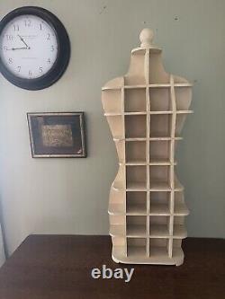 Vintage Hourglass Wooden Curio/ Display/storage Stand