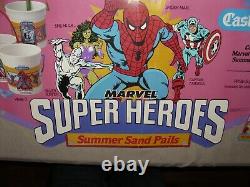 Vintage Marvel Super Hero White Castle Sand Pails Store Display Marvelmania 1989