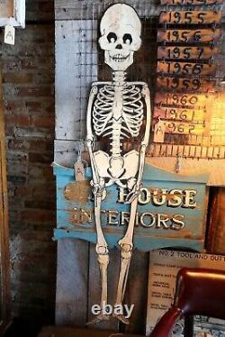 Vintage Skeleton Halloween Cardboard Store Door Display Wall Window decoration