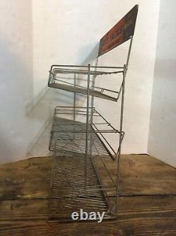 Vtg 30s 40s WHITE OWLS Cigar Tobacco 3-Tier Wire Counter Wall Store Display Rack