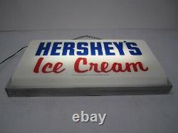 Vtg Hershey's Ice Cream Lighted 2 Sided Advertising Sign Store Display Light 29
