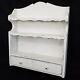 Vtg Wall Hanging White Distressed Wooden Display Shelf Cabinet Rack With Drawer