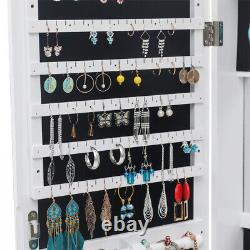 Wall/Door Mount Jewelry Mirror Cabinet Full Mirror Storage Organizer Shelf Box
