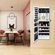 Wall Door Mounted Mirrored Jewelry Cabinet Storage Organizer Withled Light