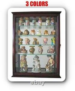 Wall Mounted Curio Cabinet Display Case Stand Cupboard Glass Door Storage Mirror