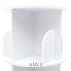 Whhite Rotating Bookshelf 360° Bookcase Freestanding Storage Shelf Display Rack