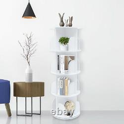 White 360° Rotating Bookshelf Display Rack Organizer Bookcase Storage Rack
