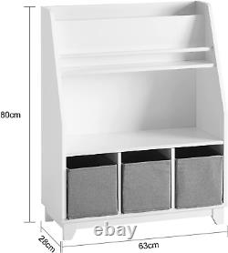 White 4-Tier Children Kids Bookcase, Book Shelf, Storage Display Rack Organizer