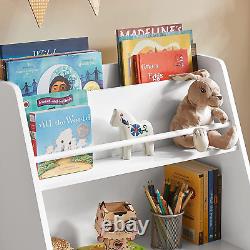 White 4-Tier Children Kids Bookcase, Book Shelf, Storage Display Rack Organizer