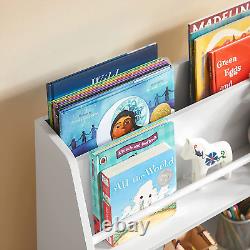 White 4-Tier Children Kids Bookcase, Book Shelf, Storage Display Rack Organizer