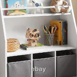 White 4-Tier Children Kids Bookcase, Book Shelf, Storage Display Rack Organizer