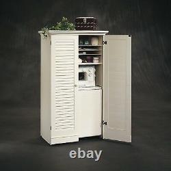 White Antique Craft Table Cabinet Armoire Storage Furniture Folding Sewing Desk