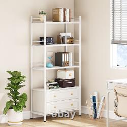 White Bookcase Bookshelf Freestanding Storage Shelf Display Rack for Home Office