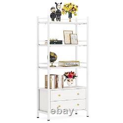 White Bookcase Bookshelf Freestanding Storage Shelf Display Rack for Home Office