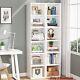 White Corner Bookcase With Storage 6 Tier Cube Display Open Shelves Space Saving