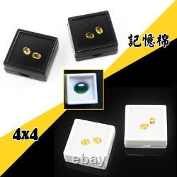 White Gem Display plastic box Storage for Gemstones / Diamond 4x4 cm