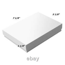 White Glossy Jewelry Gift Boxes Cotton Filled Craft Packaging Storage Boxes