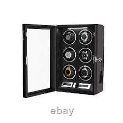 White LED Automatic 2-12 Watch Winder LCD Touch Screen Display Box Case Storage