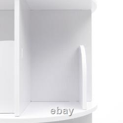 White PVC 360° Rotating Bookshelf Bookcase Storage Shelf Home Display Rack Stand