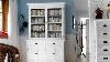 White Painted Glass Display Hutch And Storage Solution