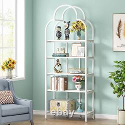 White Tall Bookcase Bookshelf Freestanding Shelving Storage Display Rack Etagere