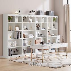 White Tall Bookcase Bookshelf Modern Display Rack Storage Shelves Home Office