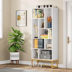 White Wood Bookcase Bookshelf Storage Cubby Open Display for Home Office Bedroom