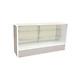 White Wood Full Vision 70 Inch Display Showcase With Adjustable Shelves