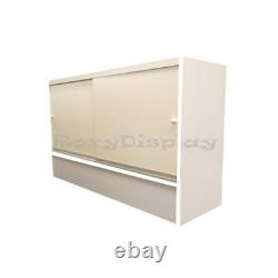 White Wood Full Vision 70 Inch Display Showcase with Adjustable Shelves