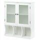 White Wood Wall Cabinet With Frosted Glass Doors Storage Kitchen Bathroom Display