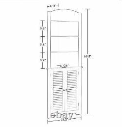 White Wooden Corner Linen Tower Storage Cabinet Tall Organizer Bathroom Towels