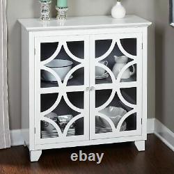 White Wooden Door Buffet Sideboard China Storage Cabinet Server Curio Display