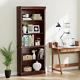 Wood Bookcase Tall Book Shelves 5 Display Storage Organization Furniture For Liv