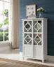 Wood Curio Bookcase Display Storage Cabinet With Glass Sliding Doors