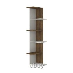 Wooden Modern Corner Bookcase Shelves Living Room Storage Free Standing Display