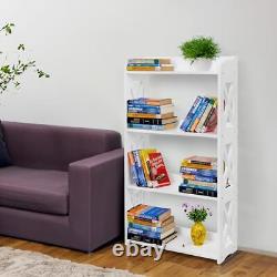 YCICI Bookshelf 4 Tier Bookcase Kitchen Shelf Freestanding Display Storage Sh