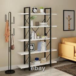 YITAHOME 5 Tier Wood Bookcase Storage Shelving Wide Bookshelf Display Rack White