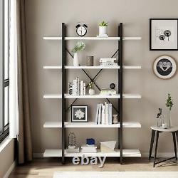 YITAHOME 5 Tier Wood Bookcase Storage Shelving Wide Bookshelf Display Rack White
