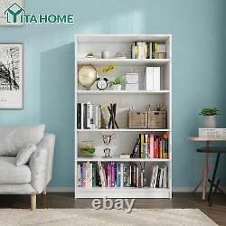 YITAHOME Bookshelf Bookcase 5-Shelf Wide Storage Display Adjustable Shelving