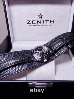 Zenith Elite Baby Star Black Lizard 100% NOS ref. 03.1220.67 Store Display